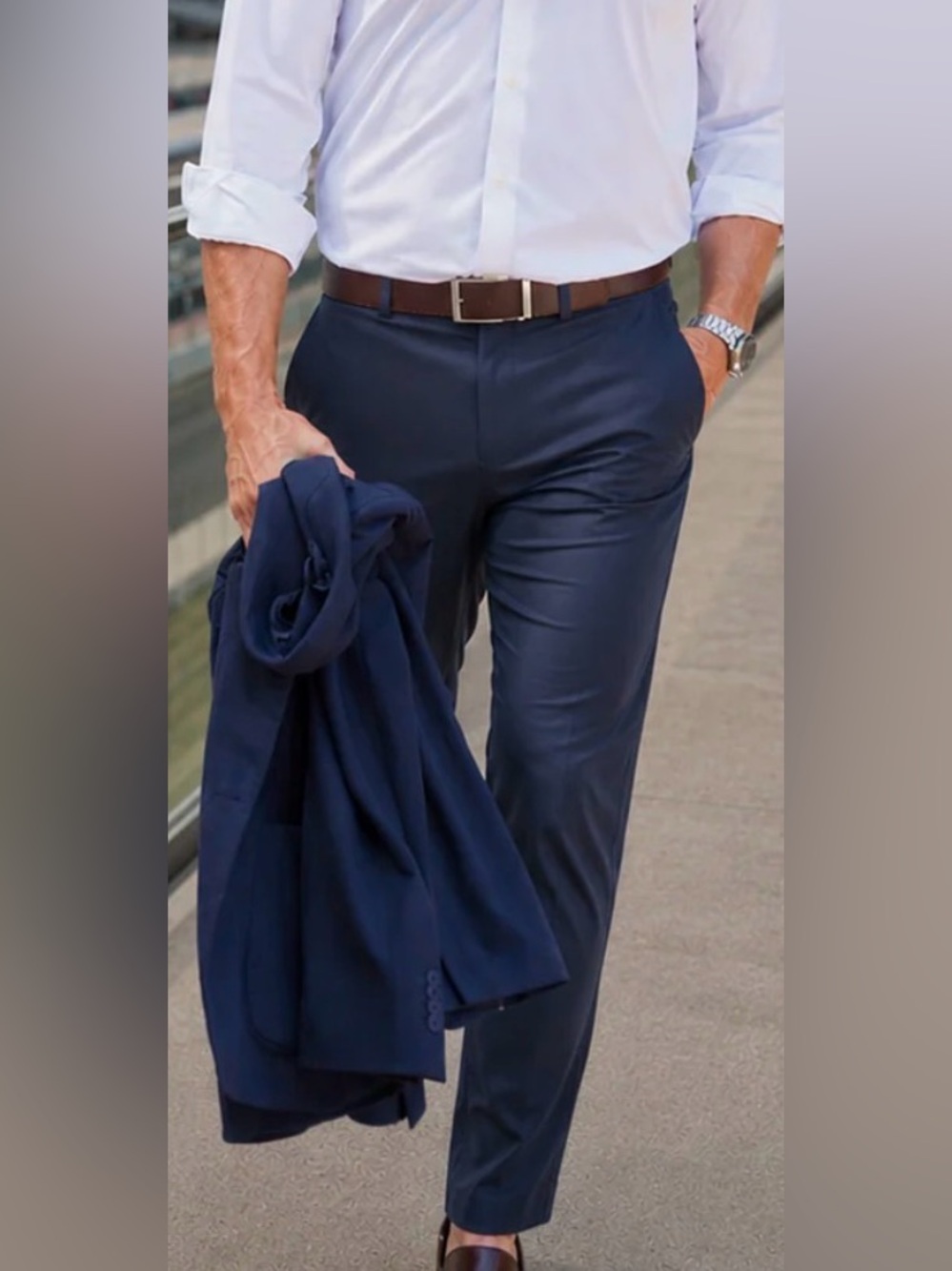 New Collars & Co Mens Apex Tech Pants Navy Size 32x32
